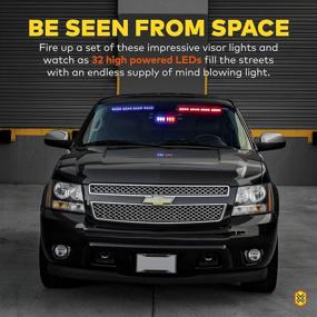 img 2 attached to LAMPHUS SolarBlast 48W Amber White LED Flashing Emergency Visor Light Bar [48 Flash Modes] [Plug-N-Play] [Universal Fit] Yellow Strobe Warning Interior Visor Light Bar For Truck Vehicles