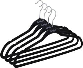 img 4 attached to Mr. Pen- Velvet Hangers, 4 Pack, Non-Slip Black Velvet Clothes Hanger with 360° Swivel Hook - Slim Felt Coat Hangers, Black Velvet Hanger Set