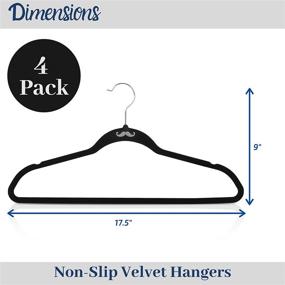 img 3 attached to Mr. Pen- Velvet Hangers, 4 Pack, Non-Slip Black Velvet Clothes Hanger with 360° Swivel Hook - Slim Felt Coat Hangers, Black Velvet Hanger Set