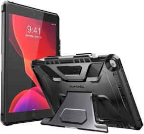 img 4 attached to 📱 SUPCASE UB Series Protective Case for iPad 10.2 2019/2020/2021, iPad Air 3 10.5 Inch, with Apple Pencil Holder - Full Body Rugged Design for iPad 9th/8th/7th Gen (Black)
