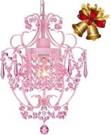 💖 pink crystal chandelier: elegant mini light fixture for girls room логотип