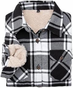 img 2 attached to 🧥 Women's Sherpa Flannel Jacket with Pockets - ThCreasa Clothing in Coats, Jackets & Vests