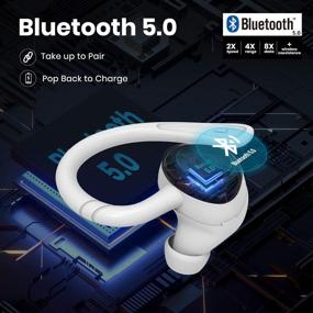 img 2 attached to Беспроводные наушники Dyplay Sports True Wireless: водонепроницаемость IPX7 Bluetooth 5.0 🎧 гарнитура с чехлом для зарядки - 40 часов проигрывания музыки для занятий в спортзале, бега и фитнеса.