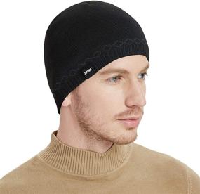 img 3 attached to 🧣 Bodvera Men's Winter Beanie Hat: Warm Knit Skull Cap with Cuffed Design - Choose from 3 Patterns