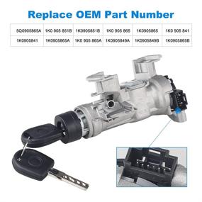 img 3 attached to Waterwich Ignition Switch and Steering Lock Cylinder Set for Volkswagen VW Golf Jetta MK5 Tiguan Audi A3 TT R8 Seat Leon - Includes Keys and Ignition Starter