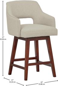 img 1 attached to 🪑 Rivet Malida Mid-Century Modern Swivel Kitchen Counter Height Stool - 37"H, Chalk - Amazon Brand