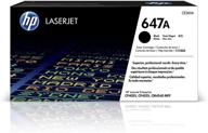 hp 647a ce260a black toner cartridge: high-performance and long-lasting print quality logo