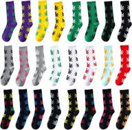 🌿 century star mens weed leaf socks: premium athletic outdoor sports cotton socks for hiking, trekking & high performance logo