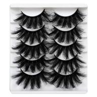 alicrown false eyelashes: 20mm fluffy crossed luxury volume 💫 faux mink lashes - 5d thick full soft handmade lashes pack logo