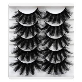 img 4 attached to ALICROWN False Eyelashes: 20MM Fluffy Crossed Luxury Volume 💫 Faux Mink Lashes - 5D Thick Full Soft Handmade Lashes Pack