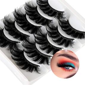 img 2 attached to ALICROWN False Eyelashes: 20MM Fluffy Crossed Luxury Volume 💫 Faux Mink Lashes - 5D Thick Full Soft Handmade Lashes Pack