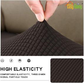 img 1 attached to 🛋️ Protect your Sofa with Easy-Going Stretch Cushion Cover - Furniture Protector Sofa Slipcover in Soft and Flexible Chocolate, with Elastic Bottom. Ideal for Chair Cushions