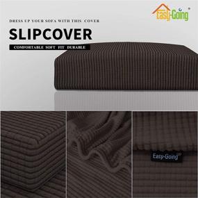 img 2 attached to 🛋️ Protect your Sofa with Easy-Going Stretch Cushion Cover - Furniture Protector Sofa Slipcover in Soft and Flexible Chocolate, with Elastic Bottom. Ideal for Chair Cushions