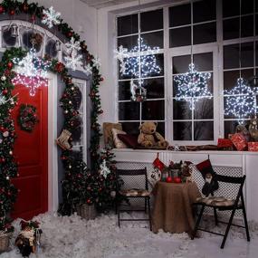 img 3 attached to 🎄 Mesmerizing Snowflake Window Decorations: 96 LED 19 inch Lights with 16 Colors, 12 Twinkling Modes, USB & Remote Control - Perfect for Winter Xmas, Thanksgiving House Parties