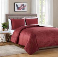 🛏️ burgundy bourina velvet sherpa blanket quilt: super plush, queen size 3-piece bedding set - softest comfort with large double-sided plush logo