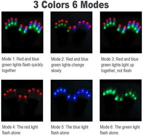 img 2 attached to Перчатки с LED-подсветкой Luwint многоцветные мигающие на пальцах