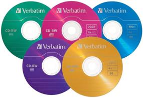 img 3 attached to 💿 Внешний жесткий диск Verbatim CD-RW 700MB 2X-4X DataLifePlus - 20 шт. Slim Case, различные цвета + совместимий чехол включен.