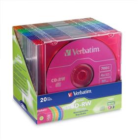 img 4 attached to 💿 Внешний жесткий диск Verbatim CD-RW 700MB 2X-4X DataLifePlus - 20 шт. Slim Case, различные цвета + совместимий чехол включен.