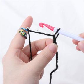 img 2 attached to Enhance Knitting Speed with skonhed 2PCS Adjustable 🧶 Peacock Crochet Loop - Advanced Knitting Accessories for DIY Crafts