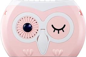 img 4 attached to 🦉 TUTULOO Cute Owl USB Hanging Neck Fan: Leafless, Portable, Rechargeable Personal Fan