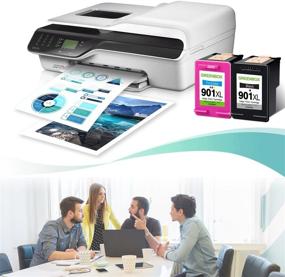 img 1 attached to 🖨️ High-Quality GREENBOX Remanufactured Ink Cartridge Set for HP 901 901XL - Compatible with HP Officejet 4500 and More (1 Black 1 Tri-Color)