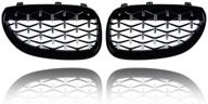 left right front hood kidney grille diamond style compatible with 2003-2010 e60 e61 5-series logo
