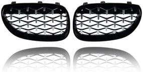 img 4 attached to Left Right Front Hood Kidney Grille Diamond Style Compatible With 2003-2010 E60 E61 5-Series