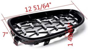 img 3 attached to Left Right Front Hood Kidney Grille Diamond Style Compatible With 2003-2010 E60 E61 5-Series