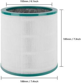 img 3 attached to 🌬️ Colorfullife 2 Pack TP02, TP03 Replacement Air Purifier Filter: The Ideal Alternative for Dyson Tower Purifier Pure Cool Link TP02, TP03 - Compare to Part 968126-03