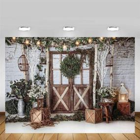 img 2 attached to 📸 MEHOFOTO 8x6ft Rustic Brown Wood Wall Door Glitter Birdcage Christmas Backdrop - Winter Xmas Dinner Party Photography Background for Family Holiday, Birthday Party Photos - Props Banner Supplies
