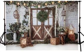 img 4 attached to 📸 MEHOFOTO 8x6ft Rustic Brown Wood Wall Door Glitter Birdcage Christmas Backdrop - Winter Xmas Dinner Party Photography Background for Family Holiday, Birthday Party Photos - Props Banner Supplies