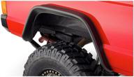🚗 black jeep flat style fender flare set for 1984-2001 jeep cherokee - bushwacker 10922-07, textured finish, 4-piece logo