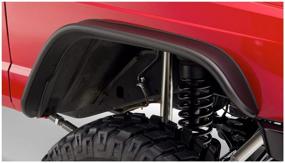 img 1 attached to 🚗 Black Jeep Flat Style Fender Flare Set for 1984-2001 Jeep Cherokee - Bushwacker 10922-07, Textured Finish, 4-Piece