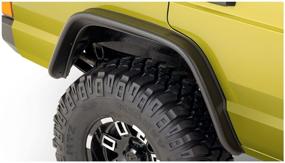img 2 attached to 🚗 Black Jeep Flat Style Fender Flare Set for 1984-2001 Jeep Cherokee - Bushwacker 10922-07, Textured Finish, 4-Piece