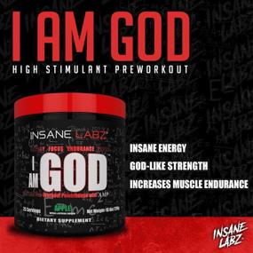 img 1 attached to 🍊 Insane Labz I am God Pre Workout: Power Up Your Workouts with High-Stimulant Creatine & DMAE Bitartrate Boost, Energize and Grow Muscles - 25 Servings in Thou Shalt Not Covet Orange