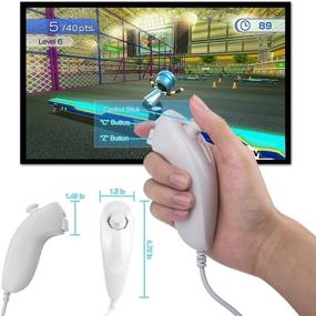 img 3 attached to SogYupk Wii Remote Controller Replacement with Nunchaku Joystick - Compatible with Wii/Wii U Console, Silicone Sleeve, and Wrist Strap (White 1set)