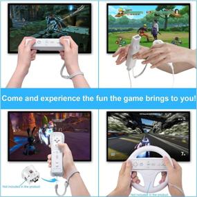 img 1 attached to SogYupk Wii Remote Controller Replacement with Nunchaku Joystick - Compatible with Wii/Wii U Console, Silicone Sleeve, and Wrist Strap (White 1set)