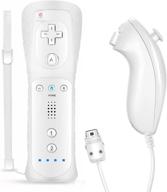 sogyupk wii remote controller replacement with nunchaku joystick - compatible with wii/wii u console, silicone sleeve, and wrist strap (white 1set) logo