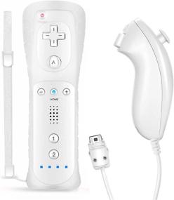 img 4 attached to SogYupk Wii Remote Controller Replacement with Nunchaku Joystick - Compatible with Wii/Wii U Console, Silicone Sleeve, and Wrist Strap (White 1set)