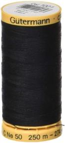 img 3 attached to Gutermann Natural Cotton Thread 273 Yards-Black: Durable and Versatile Sewing Thread for All Projects