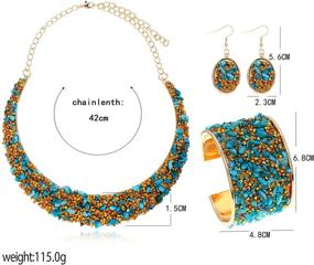 img 3 attached to 💎 Женское ожерелье с ринестонами из золотого металла: утверждение о ярких ожерельях и комплектах ювелирных изделий