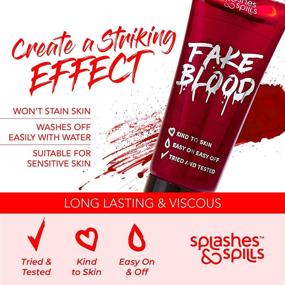 img 2 attached to 🩸 Enhanced Splashes & Spills Realistic Fake Blood - Face and Body Paint - 10ml - Pretend Costume and Dress Up Makeup - New & Improved Formula!