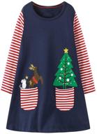 🎄 hileelang girls' christmas reindeer toddler dresses - apparel and clothing logo