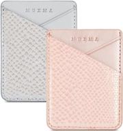 luvi phone card holder wallet: sticky pu leather wallet with holographic gradient ramp snake skin design – pocket pouch sleeve slim sticky wallet for back of phone case (2 pack) logo