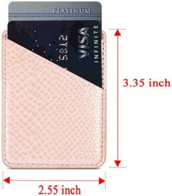 img 2 attached to LUVI Phone Card Holder Wallet: Sticky PU Leather Wallet with Holographic Gradient Ramp Snake Skin Design – Pocket Pouch Sleeve Slim Sticky Wallet for Back of Phone Case (2 Pack)