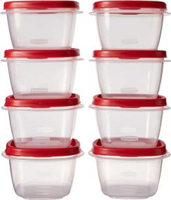 img 2 attached to 🍱 Резиновые контейнеры Rubbermaid Easy Find Lid Square объемом 2 чашки - 8 штук