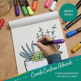 img 3 attached to 🎨 Ручки-фломастеры Crafts 4 ALL Liquid Chalk - Для черносмётных табличек, бистро-меню, автомобильных стекол - Вытираемые, моющиеся - 13 цветных маркеров-фломастеров с перевернутыми наконечниками и пинцетами - В комплекте бонусный белый маркер для меловой доски!