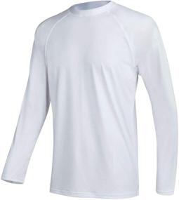 img 4 attached to 🏊 Stay Protected in Style: Men's Long Sleeve Swim Shirts Rashguard UPF 50+ UV Sun Protection Shirt for Athletic Activities, Workout, Running, Hiking, and Swimwear