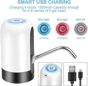 img 2 attached to 💧 iGreely Electric Drinking Water Pump - USB Charging, Automatic Portable Water Switch for Universal 2-5 Gallon Bottle Dispenser