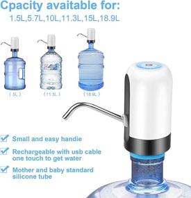 img 1 attached to 💧 iGreely Electric Drinking Water Pump - USB Charging, Automatic Portable Water Switch for Universal 2-5 Gallon Bottle Dispenser